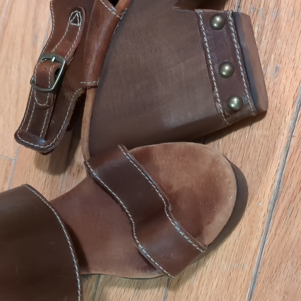 Sbicca Vintage Collection platform leather slingback clogs - Picture 4 of 4